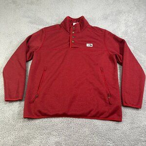 The North Face‎ Sweater Sherpa Patrol Lined 1/4 Snap Red Pullover Men's XL